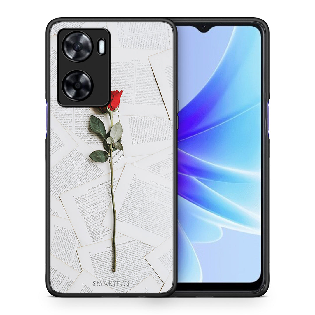 Θήκη Oppo A57s / A77s / A58 / OnePlus Nord N20 SE Red Rose από τη Smartfits με σχέδιο στο πίσω μέρος και μαύρο περίβλημα | Oppo A57s / A77s / A58 / OnePlus Nord N20 SE Red Rose case with colorful back and black bezels