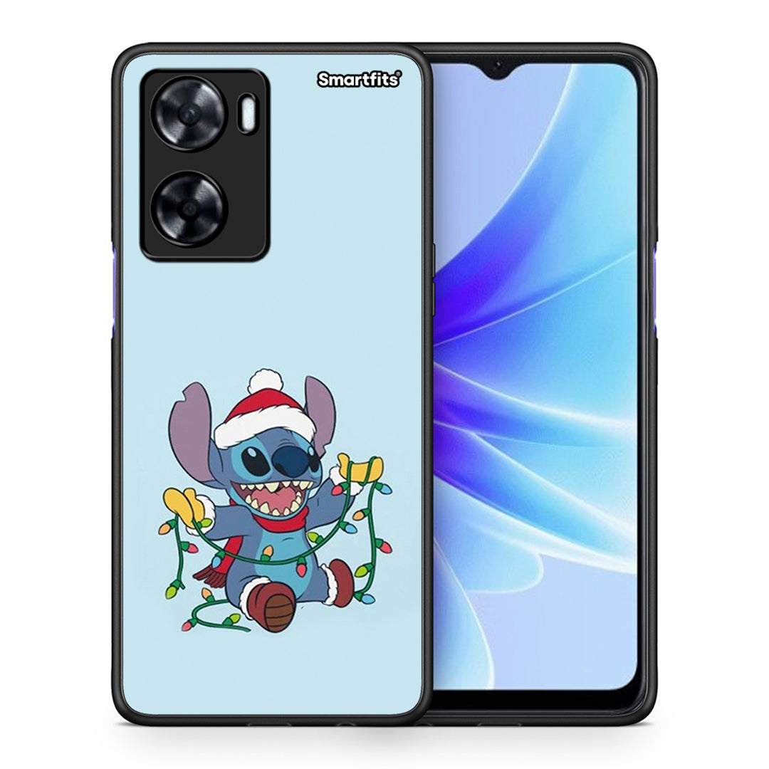 Θήκη Oppo A57s / A77s / A77 Santa Stich από τη Smartfits με σχέδιο στο πίσω μέρος και μαύρο περίβλημα | Oppo A57s / A77s / A77 Santa Stich case with colorful back and black bezels