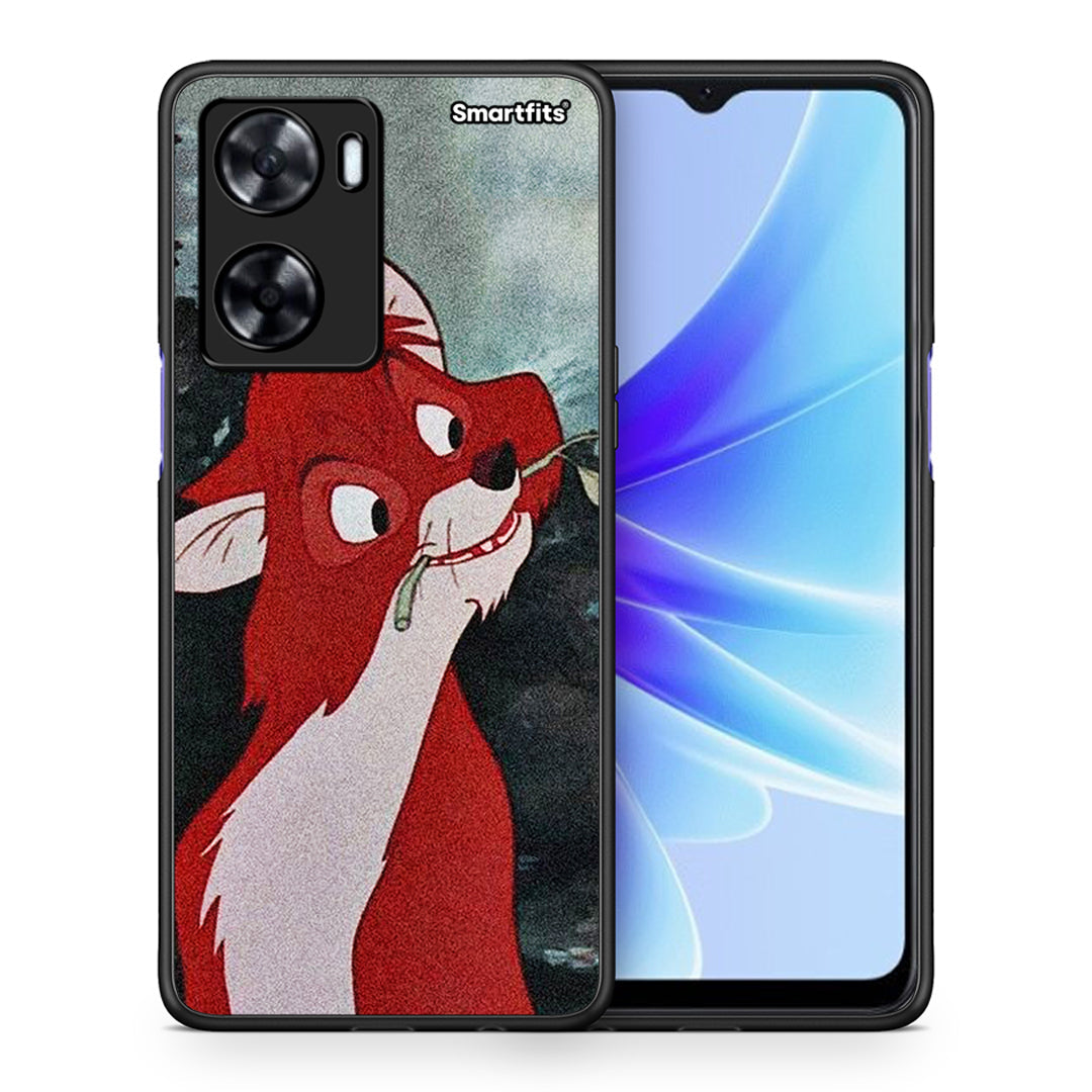 Θήκη Oppo A57s / A77s / A58 / OnePlus Nord N20 SE Tod And Vixey Love 1 από τη Smartfits με σχέδιο στο πίσω μέρος και μαύρο περίβλημα | Oppo A57s / A77s / A58 / OnePlus Nord N20 SE Tod And Vixey Love 1 case with colorful back and black bezels