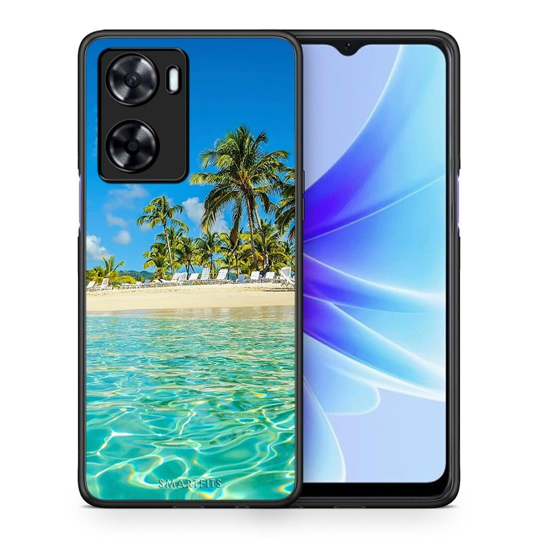 Θήκη Oppo A57s / A77s / A77 Tropical Vibes από τη Smartfits με σχέδιο στο πίσω μέρος και μαύρο περίβλημα | Oppo A57s / A77s / A77 Tropical Vibes case with colorful back and black bezels