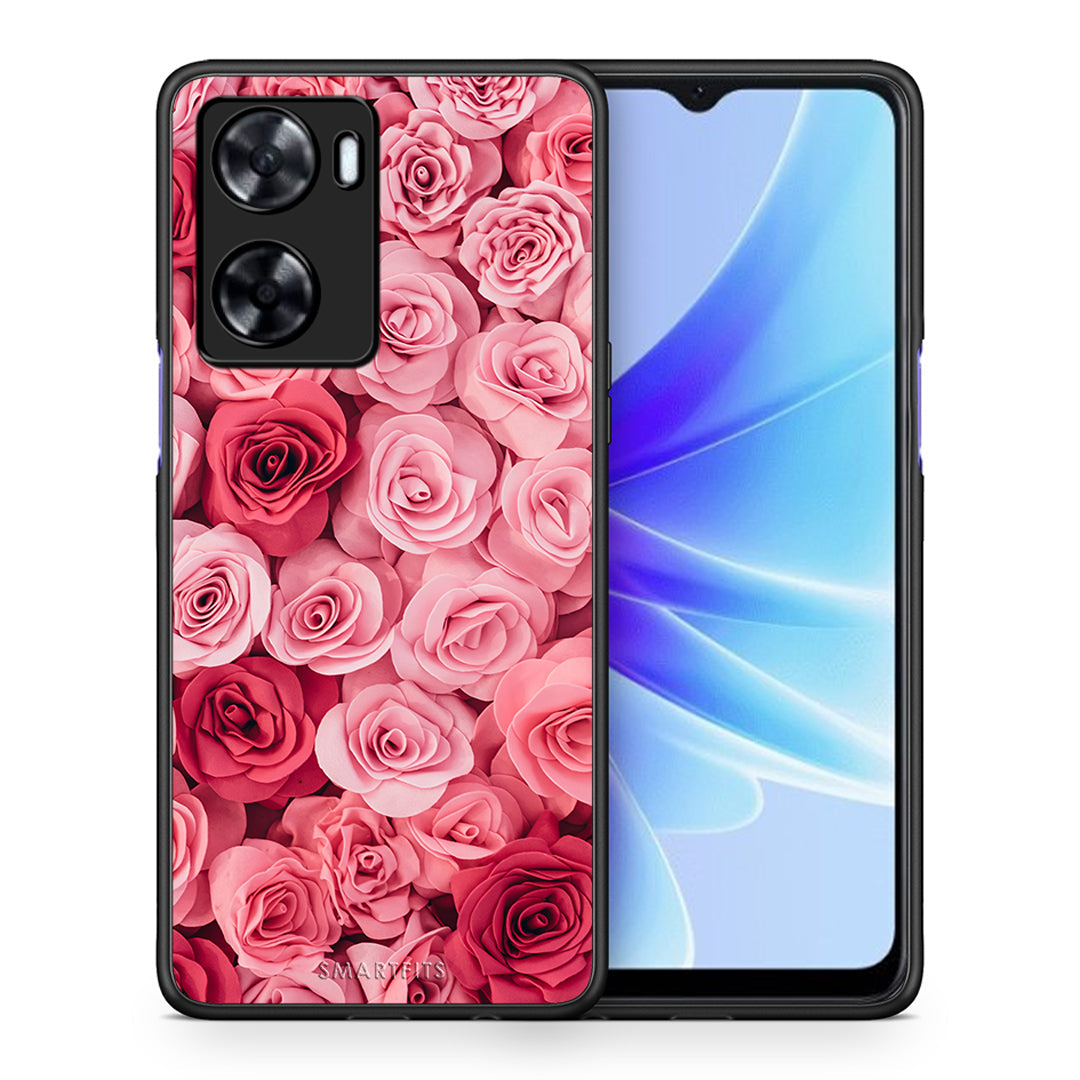 Θήκη Oppo A57s / A77s / A58 / OnePlus Nord N20 SE RoseGarden Valentine από τη Smartfits με σχέδιο στο πίσω μέρος και μαύρο περίβλημα | Oppo A57s / A77s / A58 / OnePlus Nord N20 SE RoseGarden Valentine case with colorful back and black bezels