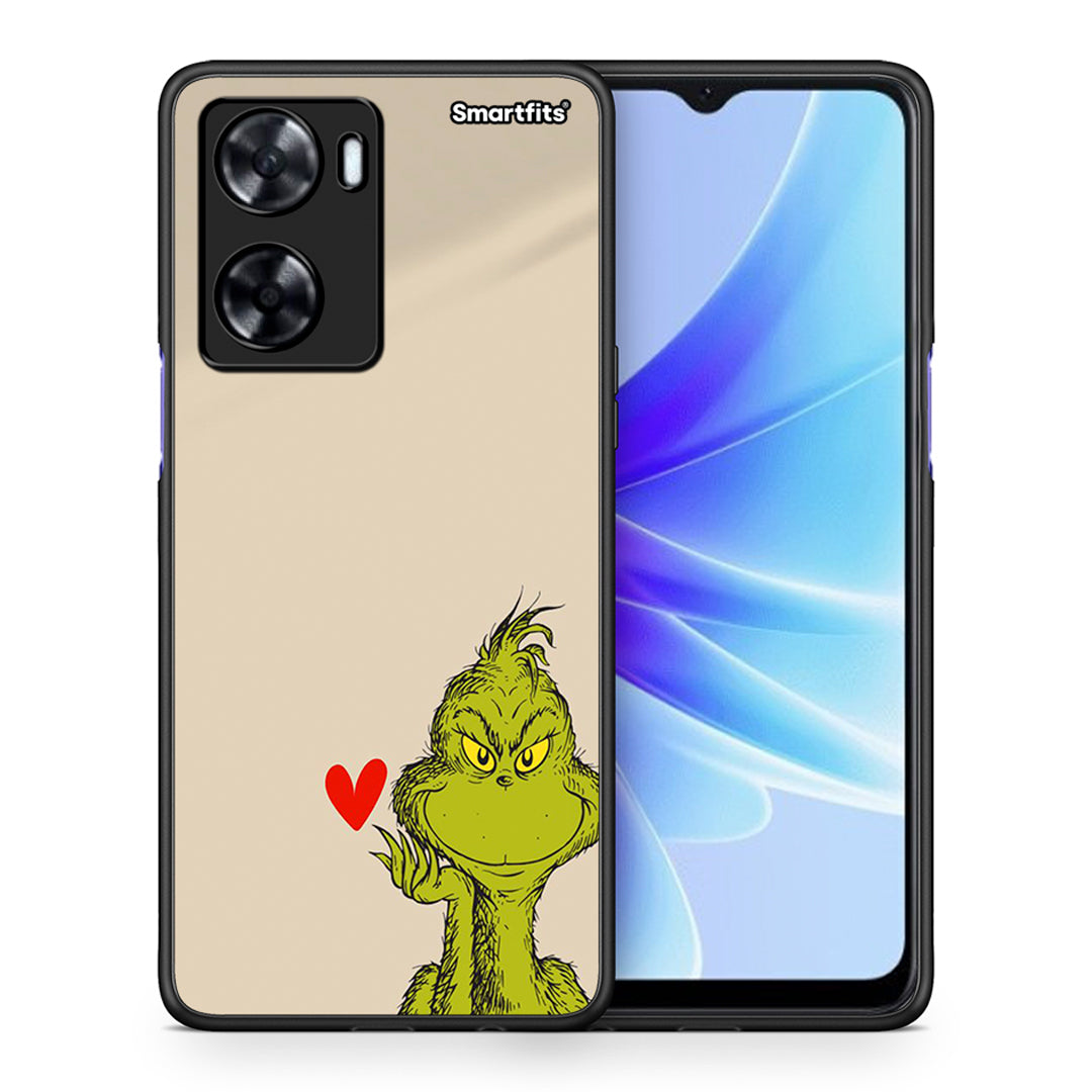 Θήκη Oppo A57s / A77s / A77 Xmas Grinch από τη Smartfits με σχέδιο στο πίσω μέρος και μαύρο περίβλημα | Oppo A57s / A77s / A77 Xmas Grinch case with colorful back and black bezels