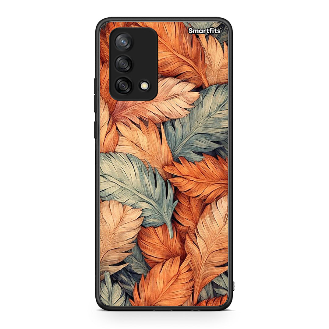 Oppo A74 4G Autumn Leaves Θήκη από τη Smartfits με σχέδιο στο πίσω μέρος και μαύρο περίβλημα | Smartphone case with colorful back and black bezels by Smartfits