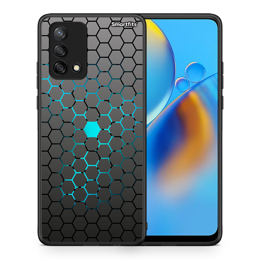 Θήκη Oppo A74 4G Hexagonal Geometric από τη Smartfits με σχέδιο στο πίσω μέρος και μαύρο περίβλημα | Oppo A74 4G Hexagonal Geometric case with colorful back and black bezels