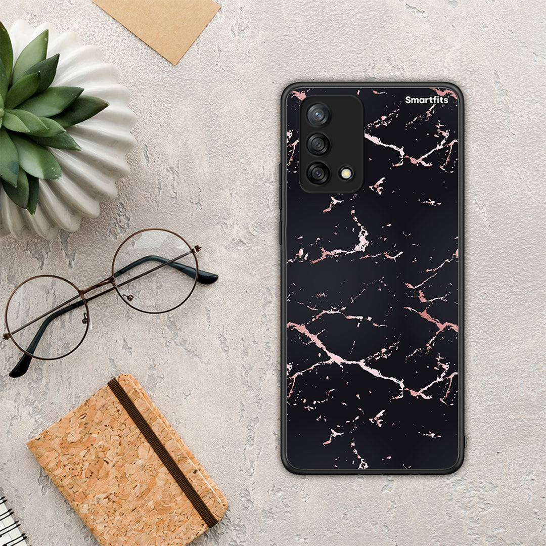 Marble Black Rosegold - Oppo A74 4G case