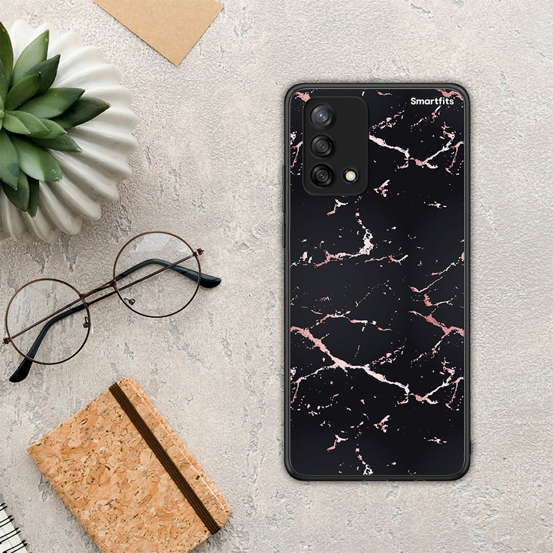 Marble Black Rosegold - Oppo A74 4G θήκη