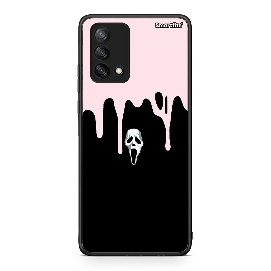 Oppo A74 4G Melting Halloween Mask Θήκη από τη Smartfits με σχέδιο στο πίσω μέρος και μαύρο περίβλημα | Smartphone case with colorful back and black bezels by Smartfits