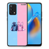 Thumbnail for Θήκη Oppo A74 4G Stitch And Angel από τη Smartfits με σχέδιο στο πίσω μέρος και μαύρο περίβλημα | Oppo A74 4G Stitch And Angel case with colorful back and black bezels