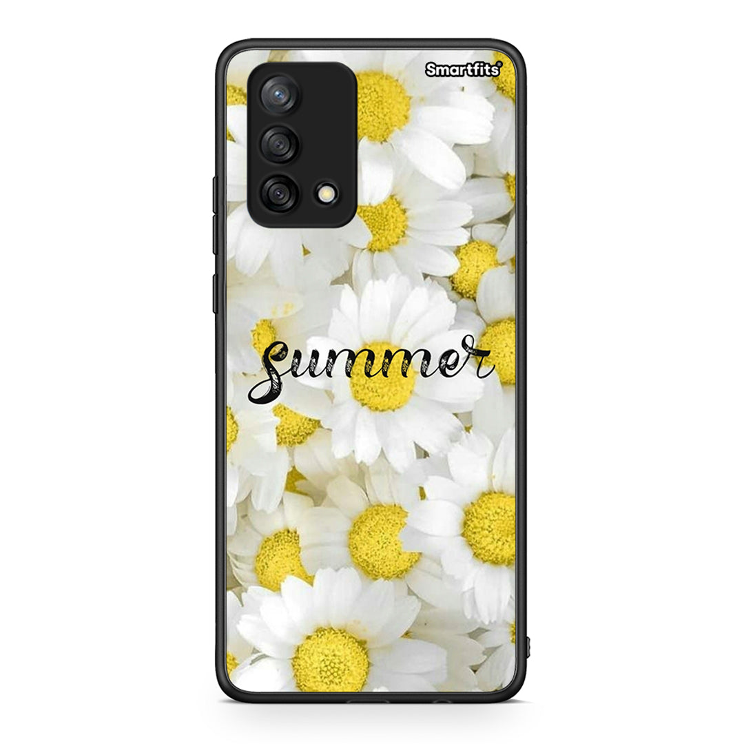 Oppo A74 4G Summer Daisies Θήκη από τη Smartfits με σχέδιο στο πίσω μέρος και μαύρο περίβλημα | Smartphone case with colorful back and black bezels by Smartfits