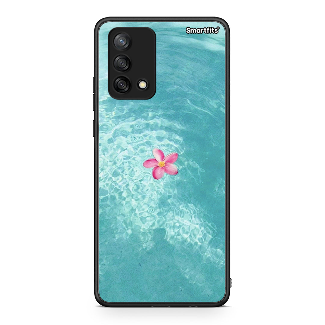 Oppo A74 4G Water Flower Θήκη από τη Smartfits με σχέδιο στο πίσω μέρος και μαύρο περίβλημα | Smartphone case with colorful back and black bezels by Smartfits