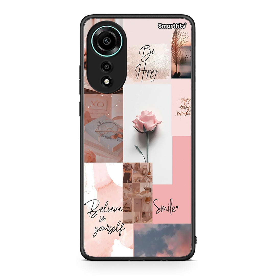 Oppo A78 4G Aesthetic Collage θήκη από τη Smartfits με σχέδιο στο πίσω μέρος και μαύρο περίβλημα | Smartphone case with colorful back and black bezels by Smartfits