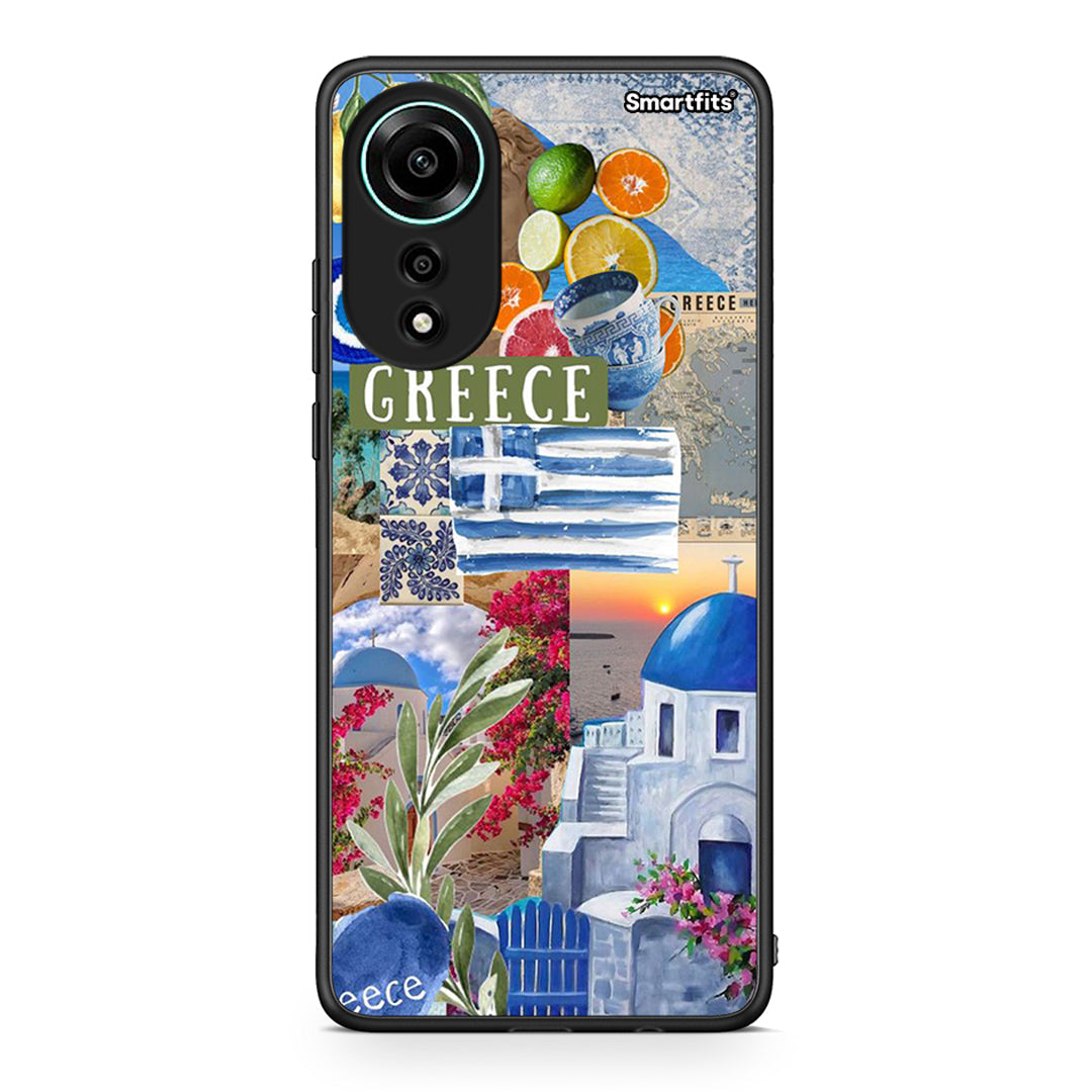 Oppo A78 4G All Greek Θήκη από τη Smartfits με σχέδιο στο πίσω μέρος και μαύρο περίβλημα | Smartphone case with colorful back and black bezels by Smartfits