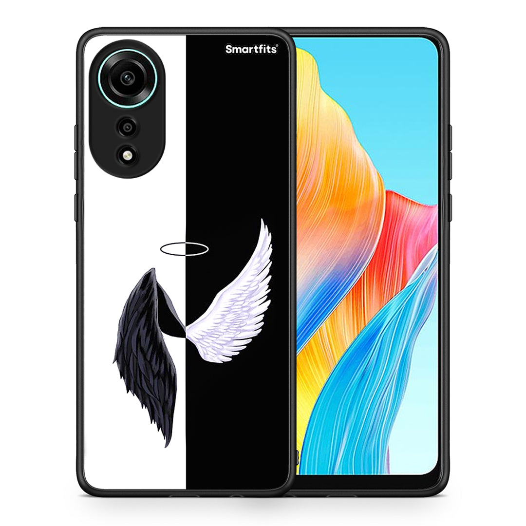 Θήκη Oppo A78 4G Angels Demons από τη Smartfits με σχέδιο στο πίσω μέρος και μαύρο περίβλημα | Oppo A78 4G Angels Demons case with colorful back and black bezels