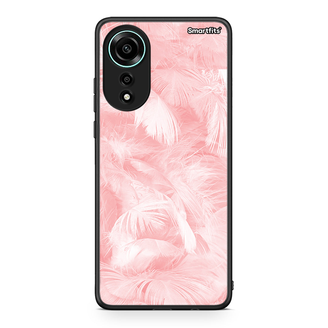 33 - Oppo A78 4G Pink Feather Boho case, cover, bumper