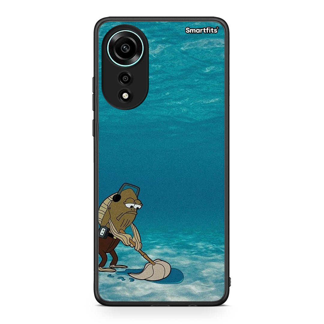 Oppo A78 4G Clean The Ocean Θήκη από τη Smartfits με σχέδιο στο πίσω μέρος και μαύρο περίβλημα | Smartphone case with colorful back and black bezels by Smartfits