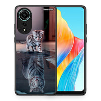 Thumbnail for Θήκη Oppo A78 4G Tiger Cute από τη Smartfits με σχέδιο στο πίσω μέρος και μαύρο περίβλημα | Oppo A78 4G Tiger Cute case with colorful back and black bezels