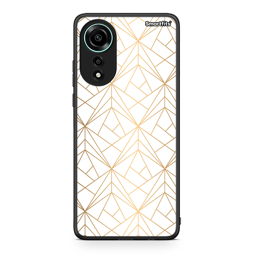 111 - Oppo A78 4G Luxury White Geometric case, cover, bumper