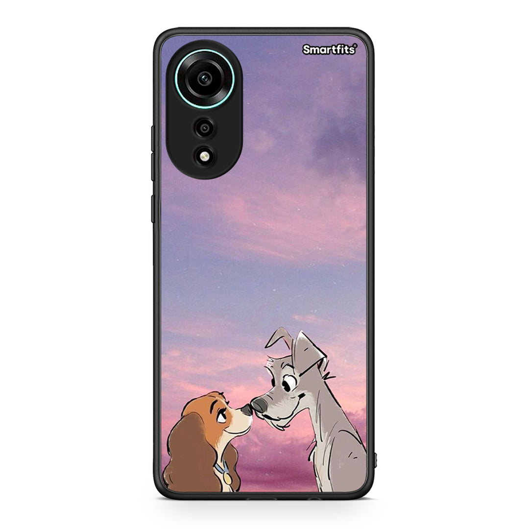 Oppo A78 4G Lady And Tramp θήκη από τη Smartfits με σχέδιο στο πίσω μέρος και μαύρο περίβλημα | Smartphone case with colorful back and black bezels by Smartfits