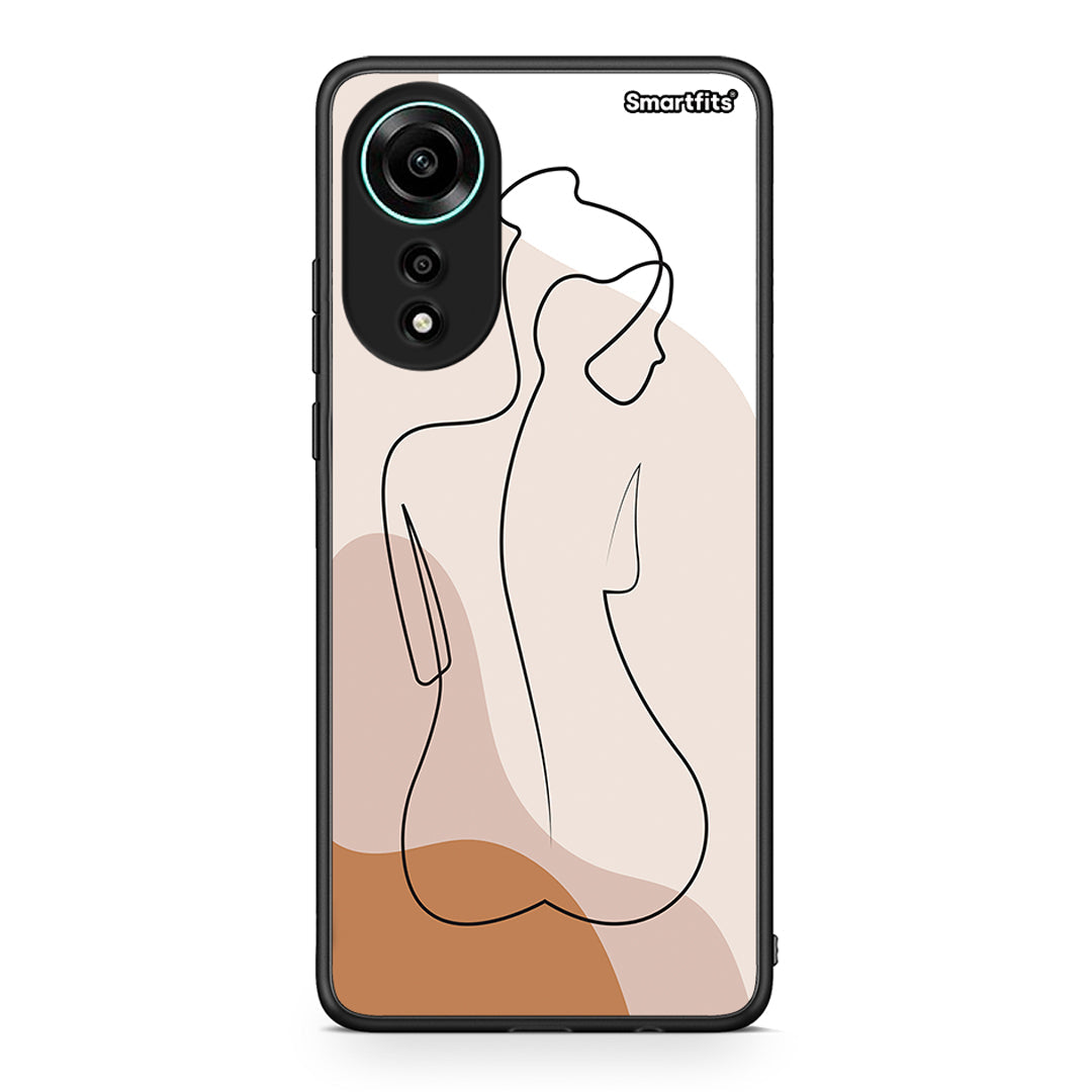 Oppo A78 4G LineArt Woman θήκη από τη Smartfits με σχέδιο στο πίσω μέρος και μαύρο περίβλημα | Smartphone case with colorful back and black bezels by Smartfits