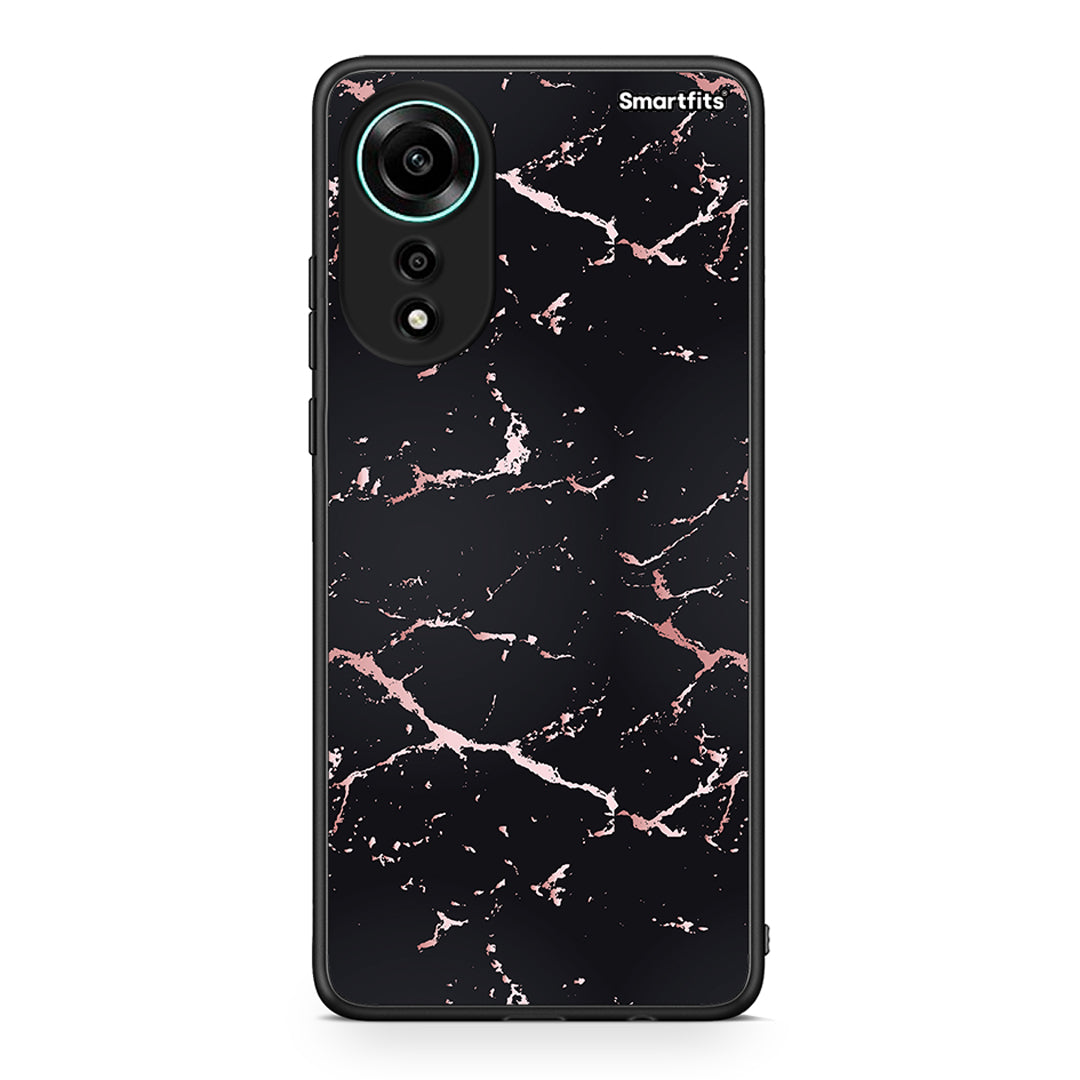 4 - Oppo A78 4G Black Rosegold Marble case, cover, bumper