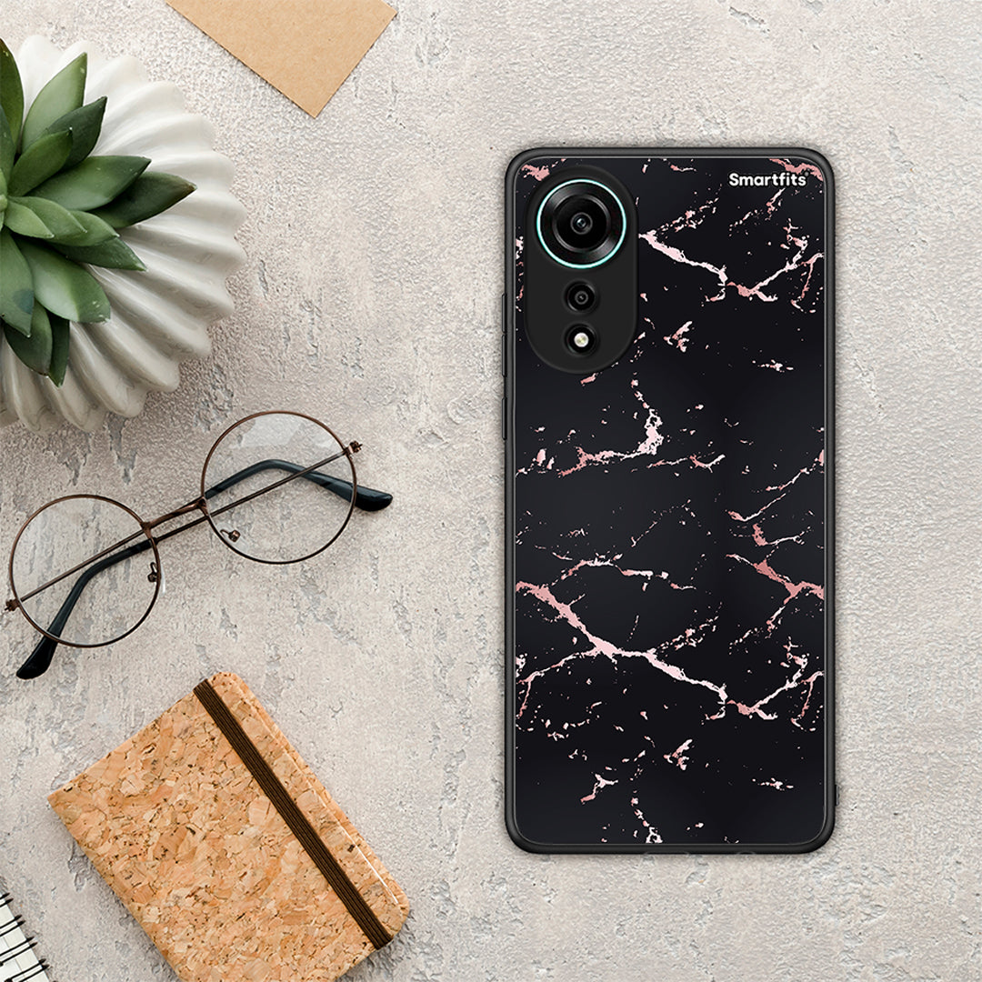 Marble Black Rosegold - Oppo A78 4G case