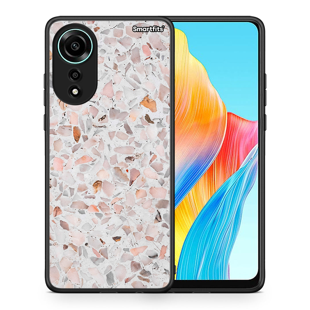 Θήκη Oppo A78 4G Marble Terrazzo από τη Smartfits με σχέδιο στο πίσω μέρος και μαύρο περίβλημα | Oppo A78 4G Marble Terrazzo case with colorful back and black bezels