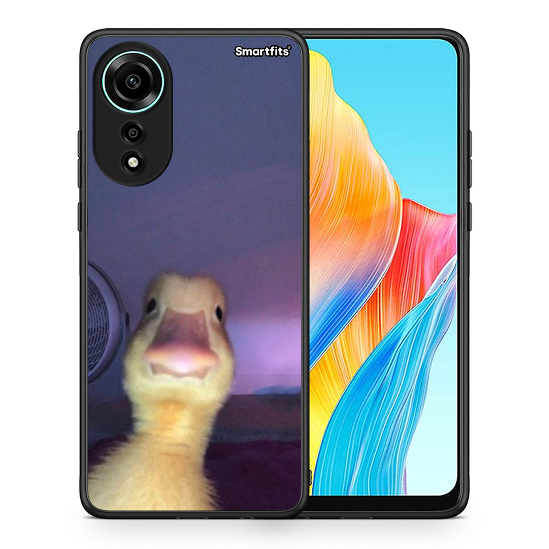 Θήκη Oppo A78 4G Meme Duck από τη Smartfits με σχέδιο στο πίσω μέρος και μαύρο περίβλημα | Oppo A78 4G Meme Duck case with colorful back and black bezels