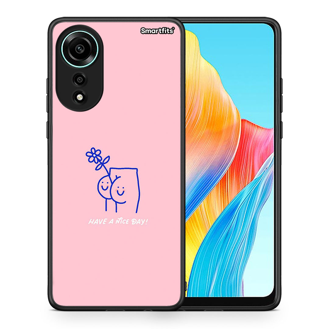 Θήκη Oppo A78 4G Nice Day από τη Smartfits με σχέδιο στο πίσω μέρος και μαύρο περίβλημα | Oppo A78 4G Nice Day case with colorful back and black bezels