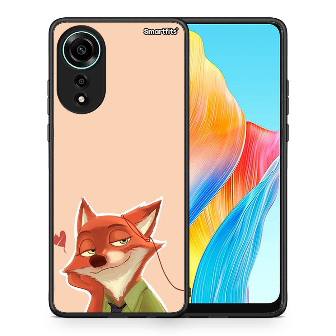 Θήκη Oppo A78 4G Nick Wilde And Judy Hopps Love 1 από τη Smartfits με σχέδιο στο πίσω μέρος και μαύρο περίβλημα | Oppo A78 4G Nick Wilde And Judy Hopps Love 1 case with colorful back and black bezels