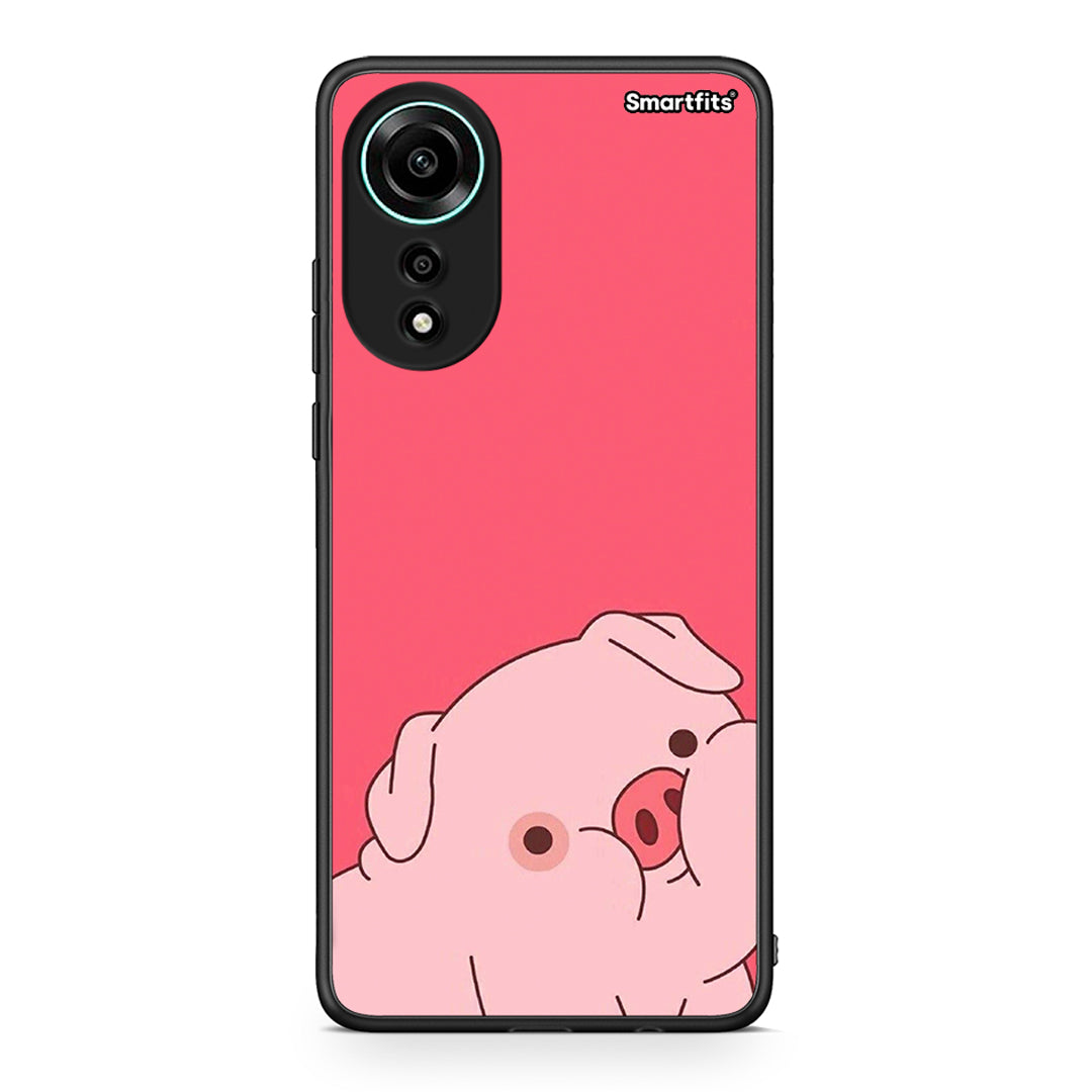 Oppo A78 4G Pig Love 1 Θήκη Αγίου Βαλεντίνου από τη Smartfits με σχέδιο στο πίσω μέρος και μαύρο περίβλημα | Smartphone case with colorful back and black bezels by Smartfits