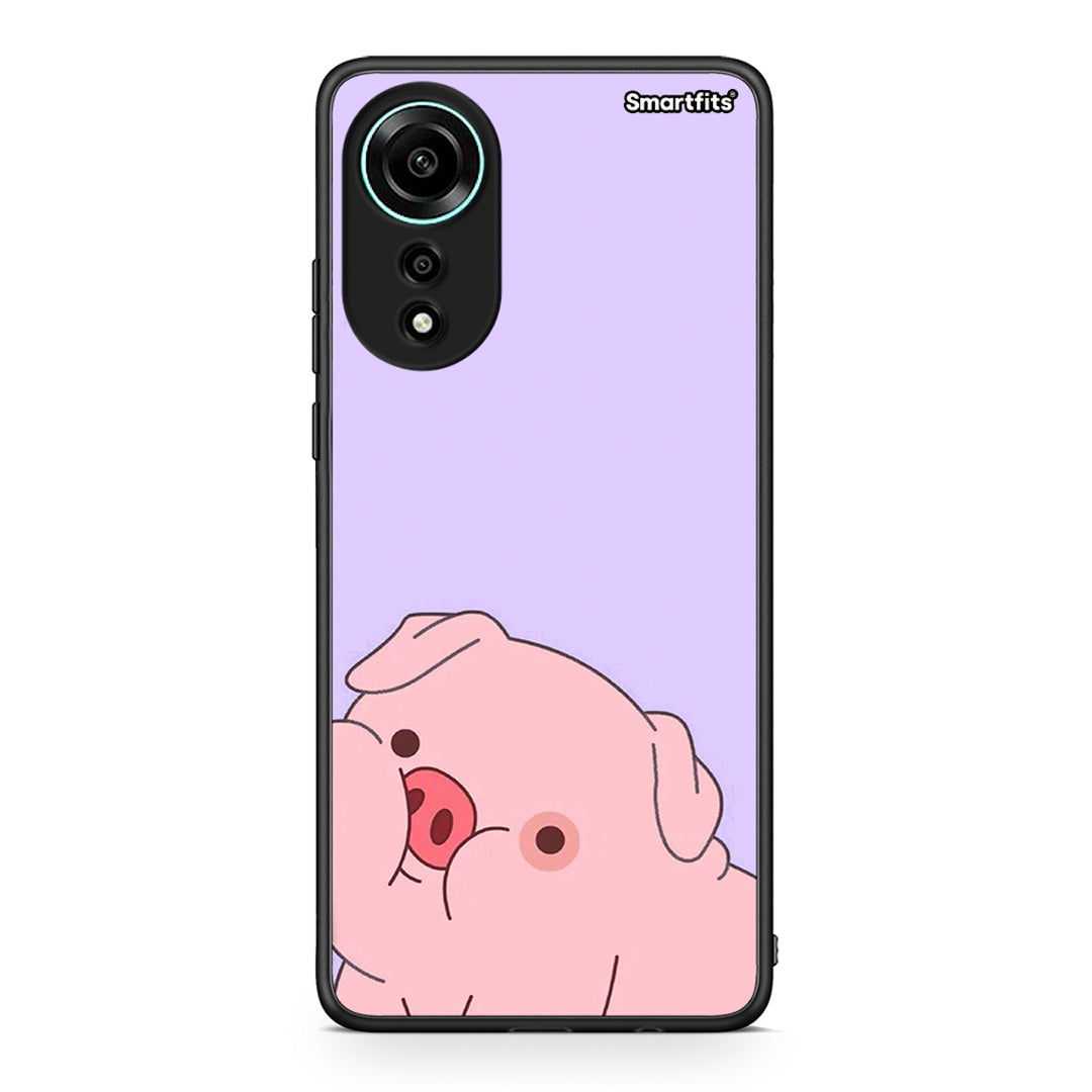 Oppo A78 4G Pig Love 2 Θήκη Αγίου Βαλεντίνου από τη Smartfits με σχέδιο στο πίσω μέρος και μαύρο περίβλημα | Smartphone case with colorful back and black bezels by Smartfits