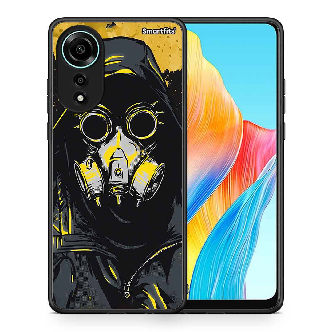 Θήκη Oppo A78 4G Mask PopArt από τη Smartfits με σχέδιο στο πίσω μέρος και μαύρο περίβλημα | Oppo A78 4G Mask PopArt case with colorful back and black bezels