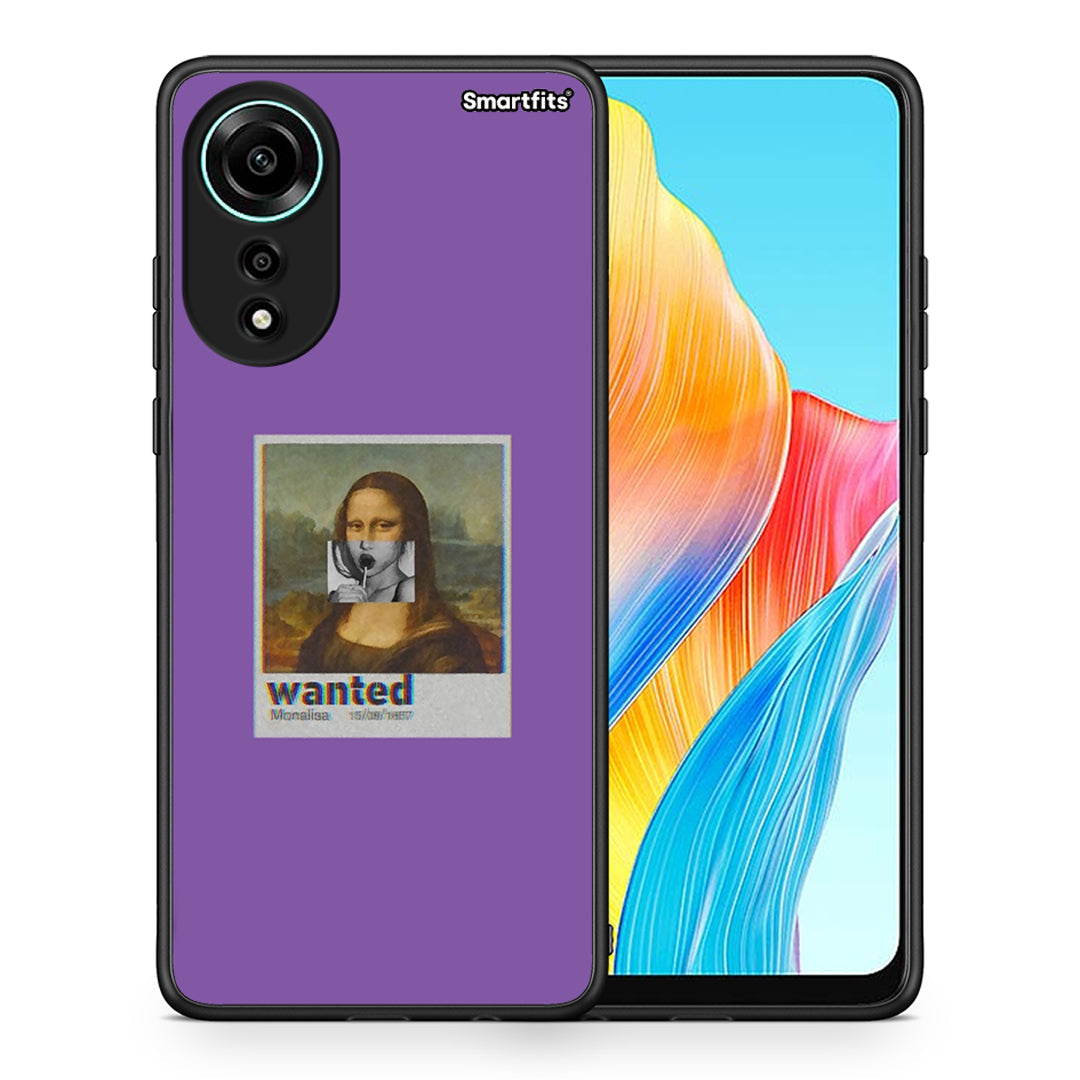 Θήκη Oppo A78 4G Monalisa Popart από τη Smartfits με σχέδιο στο πίσω μέρος και μαύρο περίβλημα | Oppo A78 4G Monalisa Popart case with colorful back and black bezels