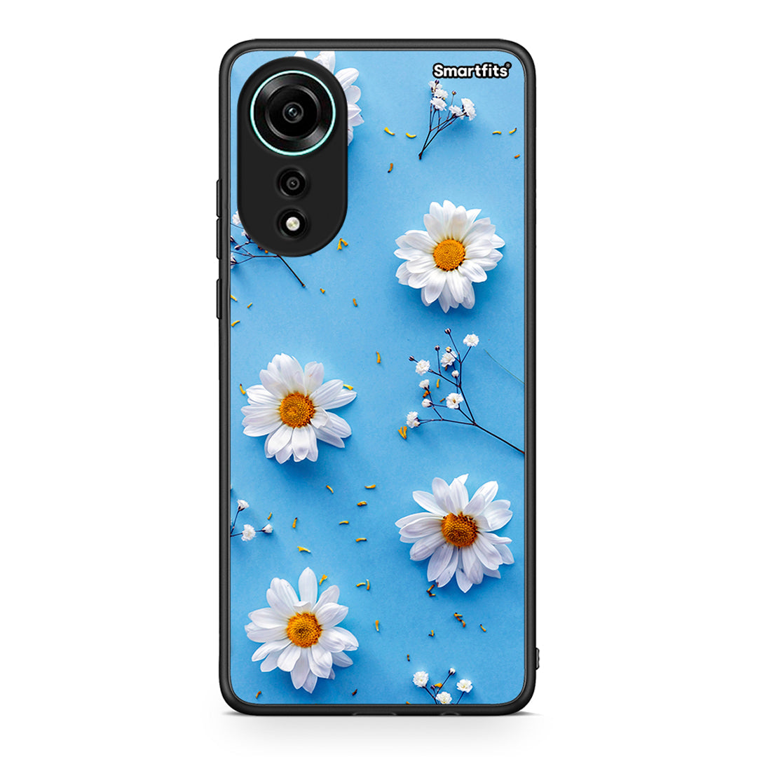 Oppo A78 4G Real Daisies θήκη από τη Smartfits με σχέδιο στο πίσω μέρος και μαύρο περίβλημα | Smartphone case with colorful back and black bezels by Smartfits