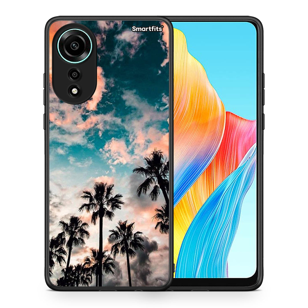 Θήκη Oppo A78 4G Sky Summer από τη Smartfits με σχέδιο στο πίσω μέρος και μαύρο περίβλημα | Oppo A78 4G Sky Summer case with colorful back and black bezels