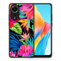 Thumbnail for Θήκη Oppo A78 4G Tropical Flowers από τη Smartfits με σχέδιο στο πίσω μέρος και μαύρο περίβλημα | Oppo A78 4G Tropical Flowers case with colorful back and black bezels