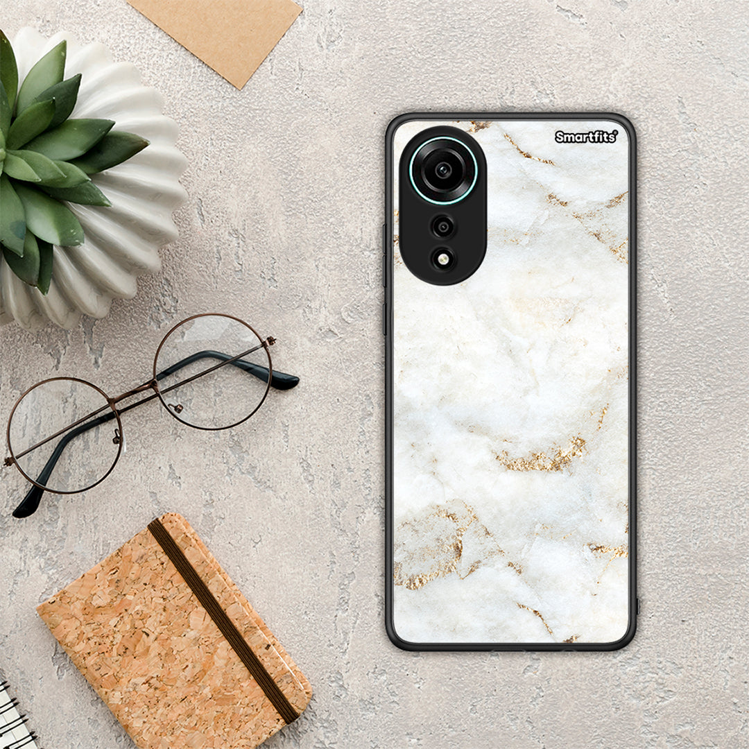 White Gold Marble - Oppo A78 4G case