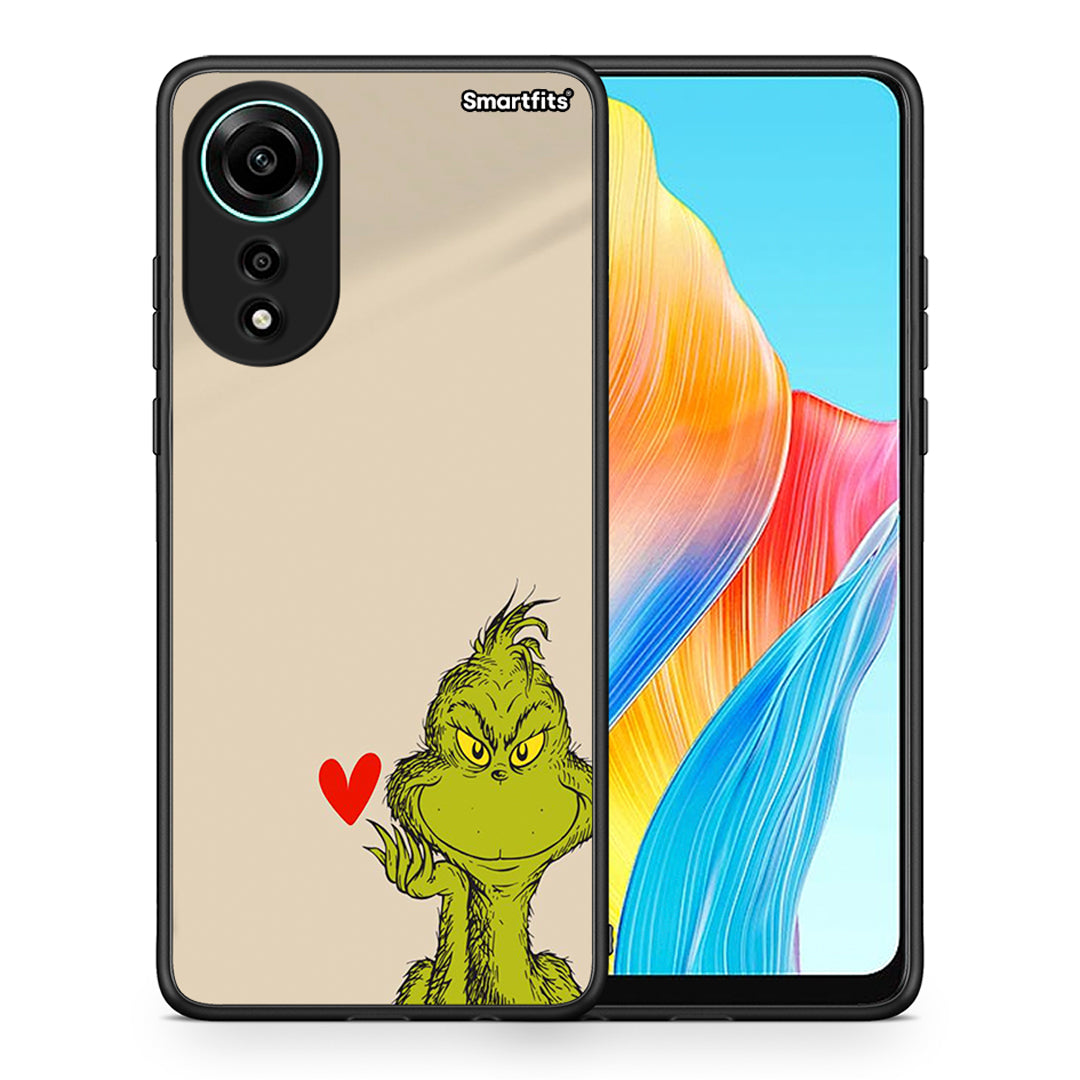 Θήκη Oppo A78 4G Xmas Grinch από τη Smartfits με σχέδιο στο πίσω μέρος και μαύρο περίβλημα | Oppo A78 4G Xmas Grinch case with colorful back and black bezels