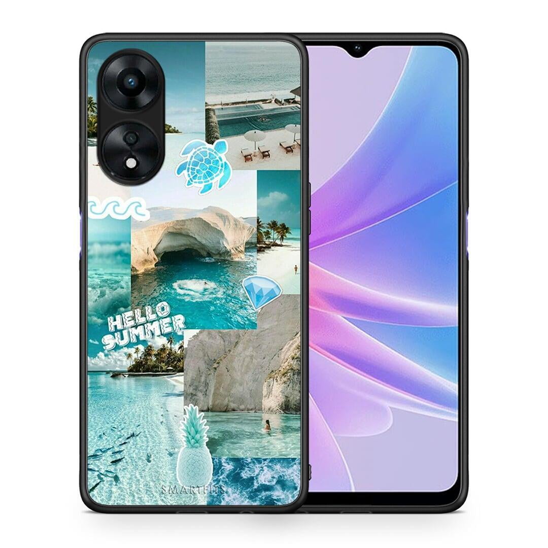 Θήκη Oppo A78 Aesthetic Summer από τη Smartfits με σχέδιο στο πίσω μέρος και μαύρο περίβλημα | Oppo A78 Aesthetic Summer Case with Colorful Back and Black Bezels