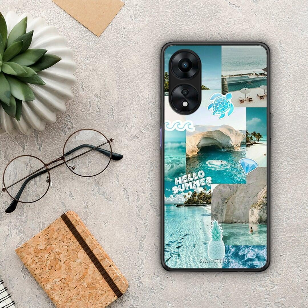 Θήκη Oppo A78 Aesthetic Summer από τη Smartfits με σχέδιο στο πίσω μέρος και μαύρο περίβλημα | Oppo A78 Aesthetic Summer Case with Colorful Back and Black Bezels