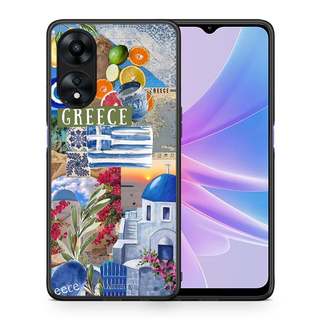 Θήκη Oppo A78 All Greek από τη Smartfits με σχέδιο στο πίσω μέρος και μαύρο περίβλημα | Oppo A78 All Greek Case with Colorful Back and Black Bezels