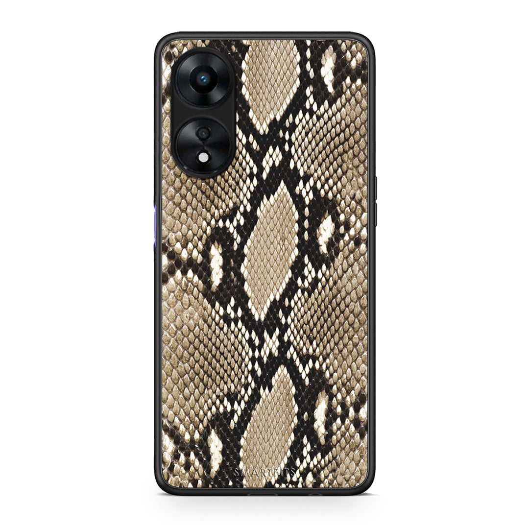 Θήκη Oppo A78 Animal Fashion Snake από τη Smartfits με σχέδιο στο πίσω μέρος και μαύρο περίβλημα | Oppo A78 Animal Fashion Snake Case with Colorful Back and Black Bezels