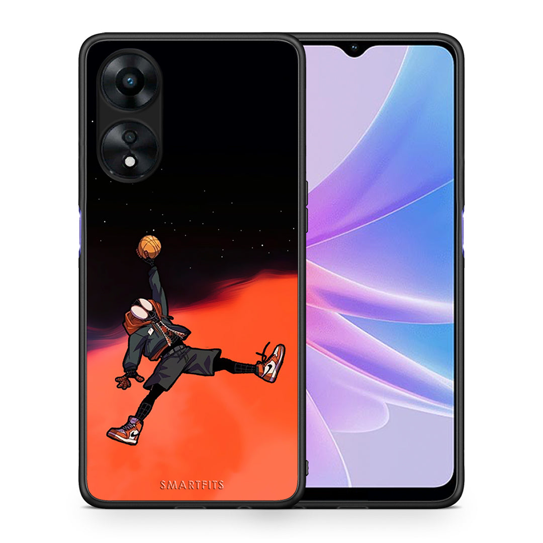 Θήκη Oppo A78 Basketball Hero από τη Smartfits με σχέδιο στο πίσω μέρος και μαύρο περίβλημα | Oppo A78 Basketball Hero Case with Colorful Back and Black Bezels