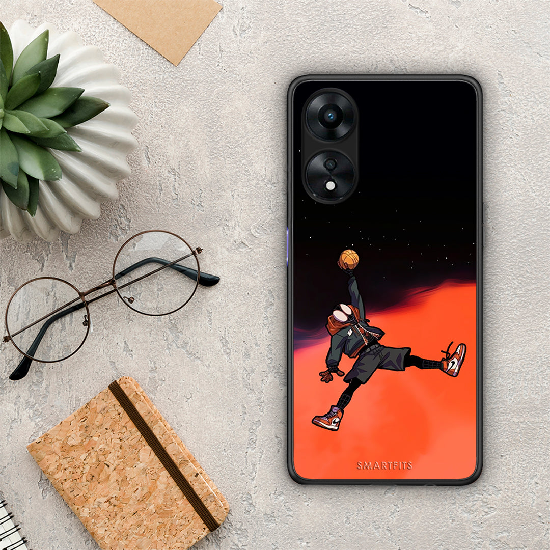 Θήκη Oppo A78 Basketball Hero από τη Smartfits με σχέδιο στο πίσω μέρος και μαύρο περίβλημα | Oppo A78 Basketball Hero Case with Colorful Back and Black Bezels