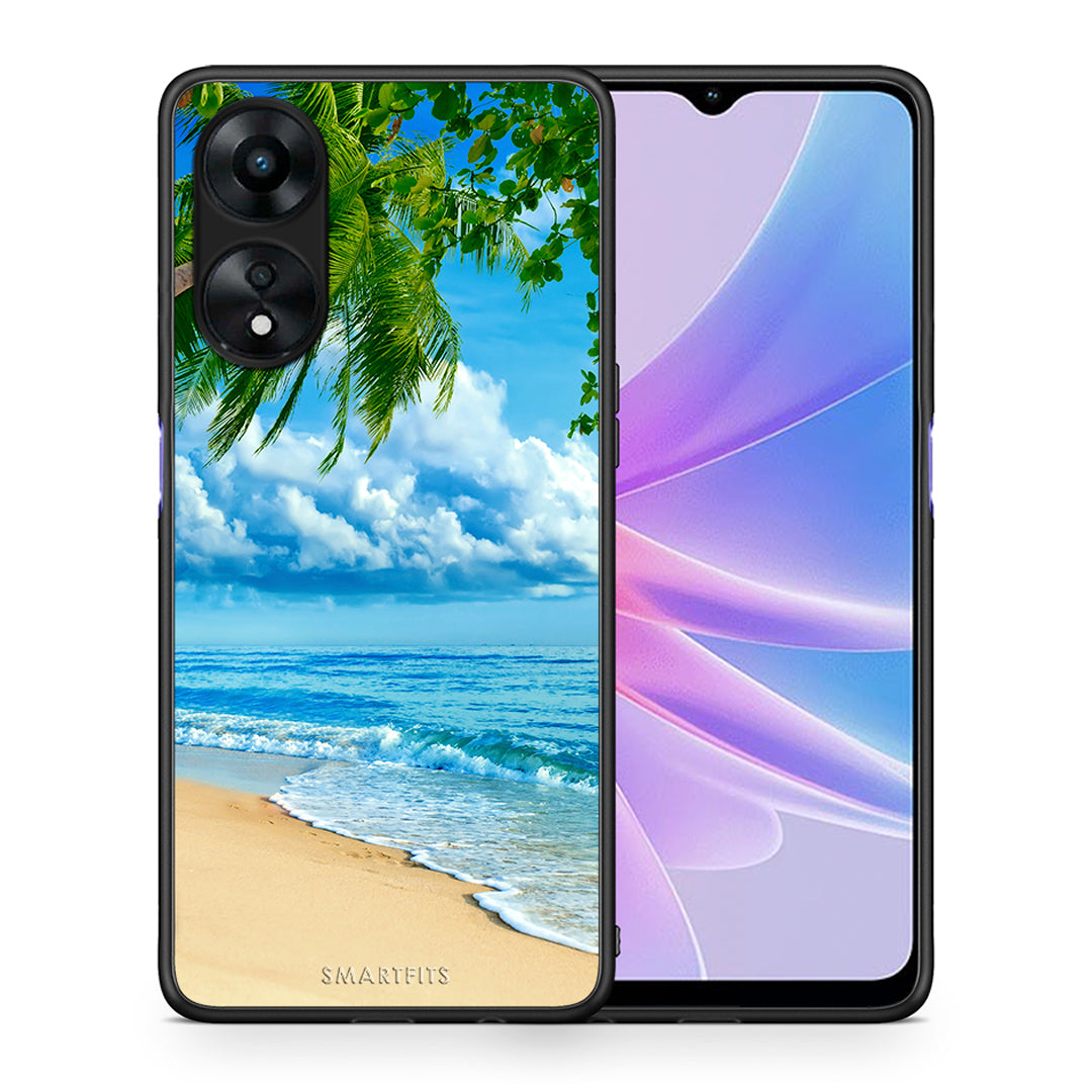 Θήκη Oppo A78 Beautiful Beach από τη Smartfits με σχέδιο στο πίσω μέρος και μαύρο περίβλημα | Oppo A78 Beautiful Beach Case with Colorful Back and Black Bezels