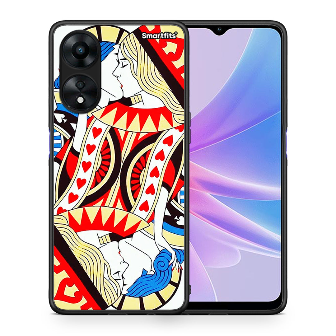 Θήκη Oppo A78 Card Love από τη Smartfits με σχέδιο στο πίσω μέρος και μαύρο περίβλημα | Oppo A78 Card Love Case with Colorful Back and Black Bezels