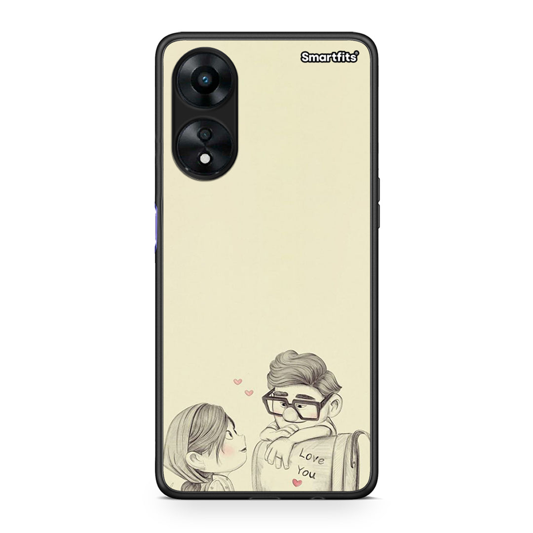 Θήκη Oppo A78 Carl And Ellie από τη Smartfits με σχέδιο στο πίσω μέρος και μαύρο περίβλημα | Oppo A78 Carl And Ellie Case with Colorful Back and Black Bezels