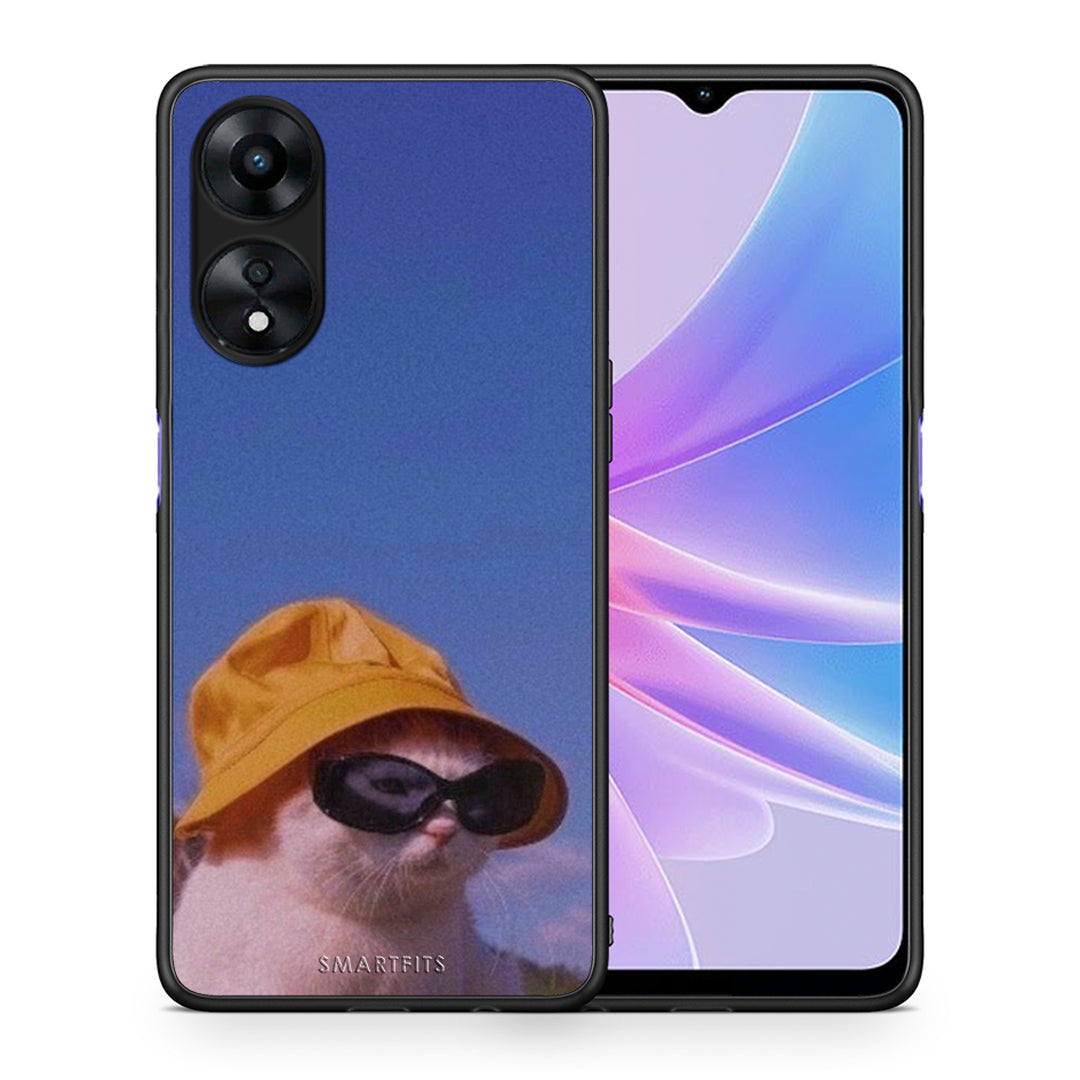 Θήκη Oppo A78 Cat Diva από τη Smartfits με σχέδιο στο πίσω μέρος και μαύρο περίβλημα | Oppo A78 Cat Diva Case with Colorful Back and Black Bezels