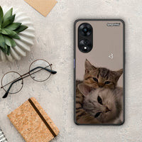 Thumbnail for Θήκη Oppo A78 Cats In Love από τη Smartfits με σχέδιο στο πίσω μέρος και μαύρο περίβλημα | Oppo A78 Cats In Love Case with Colorful Back and Black Bezels