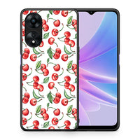 Thumbnail for Θήκη Oppo A78 Cherry Summer από τη Smartfits με σχέδιο στο πίσω μέρος και μαύρο περίβλημα | Oppo A78 Cherry Summer Case with Colorful Back and Black Bezels